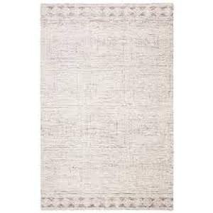 lot 45 image: Abstract IvoryGray 5 ft. x 8 ft. Geometric Striped Area Rug