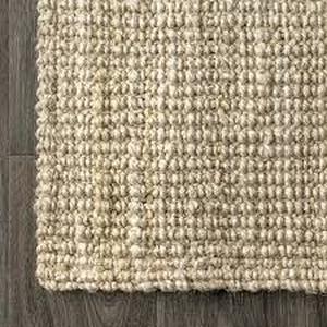 lot 47 image: Hiro Hand Woven Chunky Jute Ivory 6 ft. x 9 ft. Area Rug