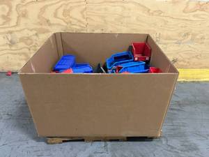 Half Gaylord of Various Size Plastic Parts Bins