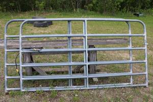 lot 24 image: Steel Livestock Fence Gate with Electric Wiring