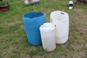 lot 29 image: Set of 3 Large Industrial Plastic Drums