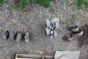lot 41 image: Collection of 11 Industrial Caster Wheels for Heavy Equipment