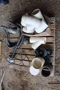 lot 45 image: Lot of Plumbing PVCFittings and Pumps with Hoses and Fitting Tools