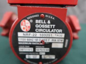 lot 82 image: BELL AND GOSSETT 103251 RED FOX CIRCULATOR PUMP