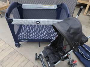 lot 110 image: LIKE NEW GRACO PACK AND PLAY AND KOLCRAFT STROLLER