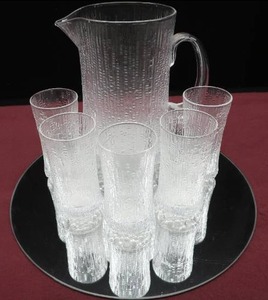 ITTALA ULTIMA THULE PITCHER W/ 5 GLASSES
