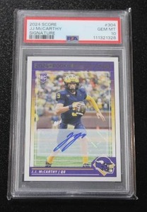 2024 Score J.J. McCarthy Autograph #304 Rookie Card PSA 10