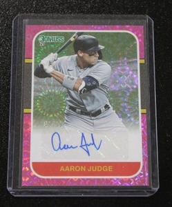 2021 Donruss Pink Fireworks Aaron Judge Autograph #87S-AJ 53/99 | Only 99 Exist!