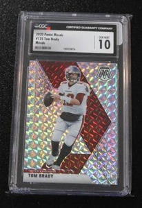 lot 12 image: 2020 Mosaic Silver Tom Brady #135 CGC 10
