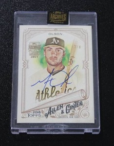 lot 34 image: 2021 Topps Archives Signature Edition Matt Olson Autograph 48  Only 8 Exist