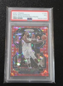 lot 36 image: 2021-22 Prizm 75th Diamond Prizm Zion Williamson #108 2575 PSA 7  Only 75 Exist