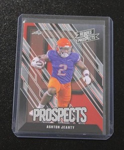 lot 41 image: 2024 Leaf Heroes & Prospects Red Ashton Jeanty #14 1525  Only 25 Exist