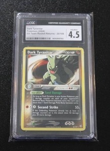 lot 48 image: 2004 Pokemon EX Team Rocket Returns Dark Tyranitar #20109 CGC 4.5