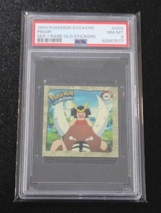 lot 50 image: 1999 Pokemon Stickers S1 Gold Pinsir #G03 PSA 8