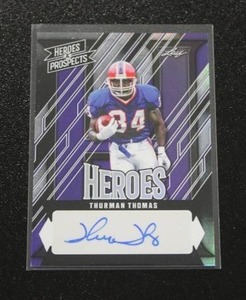 lot 64 image: 2024 Leaf Heroes & Prospects Heroes Thurman Thomas Autograph 510  Only 10 Exist