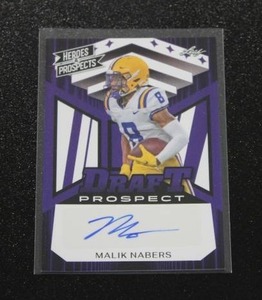 lot 63 image: 2024 Leaf Heroes & Prospects Malik Nabers Autograph Rookie Card 1925  Only 25 Exist
