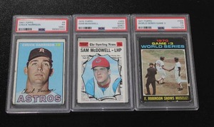 lot 73 image: Low Grade Vintage Baseball Card PSA Lot  3 Cards