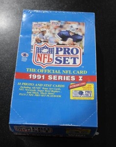 lot 88 image: 1991 Pro Set Football Series 1 Factory Sealed Hobby Box  36 Packs