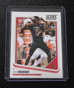 lot 103 image: 2018 Score Lamar Jackson #352 Rookie Card