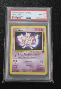 lot 130 image: 1999 Pokemon Black Star Movie Promo #3 Mewtwo PSA 8