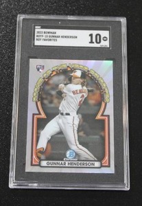 lot 161 image: 2023 Bowman ROY Favorites Gunnar Henderson #15 Rookie Card SGC 10