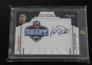 lot 162 image: 2011 Presitge Draft Patch Autograph Kyle Rudolph #21
