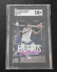 lot 164 image: 2020-21 Chronicles Luminance Pink Anthony Edwards #143 Rookie Card SGC 10