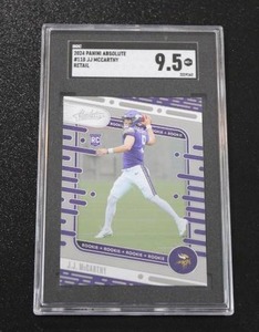 lot 165 image: 2024 Absolute JJ McCarthy #110 Rookie Card SGC 9.5