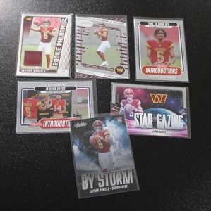 lot 170 image: 2024 Jayden Daniels Rookie Card Lot  6 Rookie Card w Rookie Phenom Jersey Relic