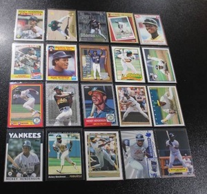 lot 176 image: Rickey Henderson Baseball Card Lot  20 Different Cards