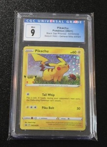 lot 200 image: 2021 Pokemon Black Star Promo Pikachu #SWSH039 CGC 9