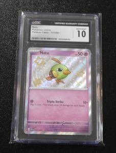 lot 203 image: 2024 Pokemon Paldean Fates Holo Natu #151091 CGC 10
