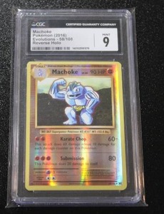 lot 238 image: 2016 Pokemon Evolutions Reverse Holo Machoke #58108 CGC 9