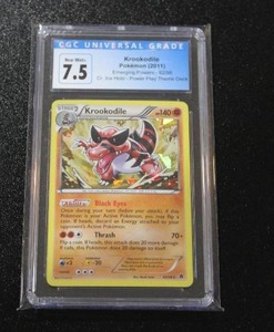 lot 245 image: 2011 Pokemon Emerging Powers Cracked Ice Krookodile #6298 CGC 7.5