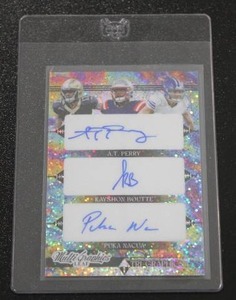 lot 269 image: 2023 Leaf Tri Graphics AT Perry - Kayshon Boutte - Puka Nacua Triple Autograph 12  Only 2 Exist