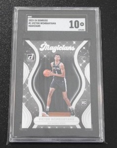 lot 271 image: 2023-24 Donruss Magicians Victor Wembanyama #1 Rookie Card SGC 10