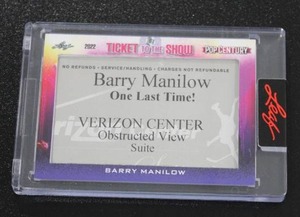 lot 281 image: 2022 Leaf Pop Century Ticket to the Show Barry Manilow Ticket Relic