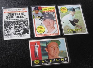 lot 296 image: Al Kaline & Denny McLain Baseball Card Lot  4 Cards