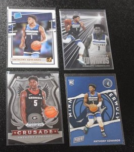 lot 305 image: 2020-21 Anthony Edwards Rookie Card Lot  4 Rookie Cards