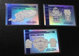 lot 317 image: 1995 Skybox Star Trek Voyager Expand A Card Offer Complete Set  3 Cards