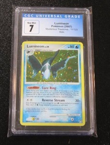 lot 322 image: 2007 Pokemon Mysterious Treasures Holo Lumineon #11123 CGC 7