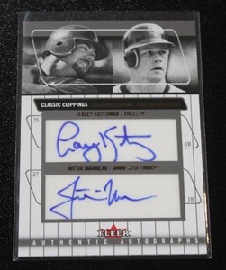 lot 326 image: 2005 Fleer Classic Clippings Diamond Signings Justin Morneau  Casey Kotchman Dual Autograph 249  Only 49 Exist