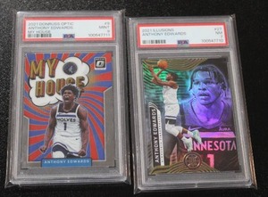 lot 331 image: Anthony Edwards PSA Graded Card Lot  2 Graded Cards