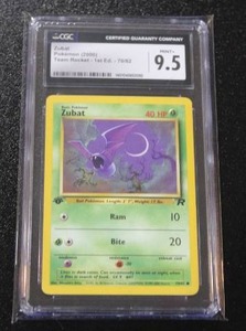 lot 334 image: 2000 Pokemon Team Rocket 1st Edition Zubat #7082 CGC 9.5