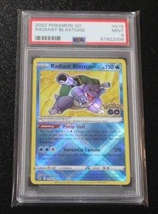 lot 339 image: 2022 Pokemon Go Radiant Blastoise #018078 PSA 9