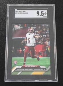 lot 69 image: 2025 Topps Now Jayden Daniels #22 Rookie Card SGC 9.5