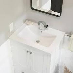 lot 37 image: Swiss Madison 24 in. Ceramic Single Faucet Hole Vanity Top in White with White Basin Customer Returns See Pictures