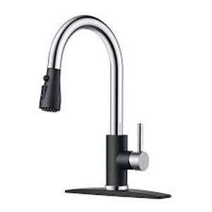FORIOUS Single Handle Kitchen Sink Faucet with Pull Down Sprayer Kitchen Faucet in Black Nickel Customer Returns See Pictures