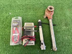 lot 95 image: Multimeter, Flashlight, Pipe Threader & Battery Cable