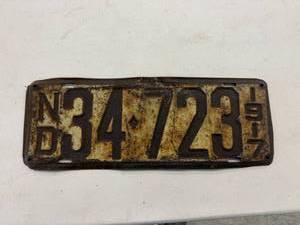 lot 104 image: 1917 ND License Plate